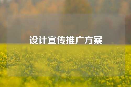 设计宣传推广方案
