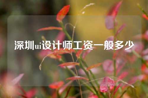 深圳ui设计师工资一般多少