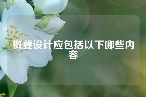 概要设计应包括以下哪些内容