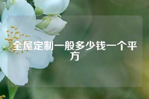 全屋定制一般多少钱一个平方