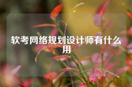 软考网络规划设计师有什么用
