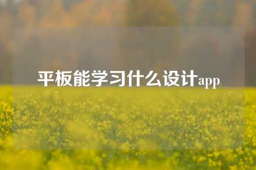 平板能学习什么设计app