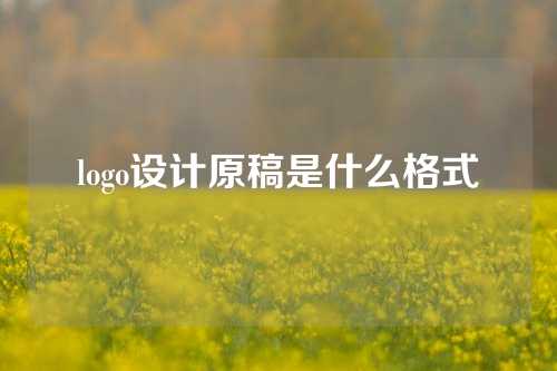 logo设计原稿是什么格式