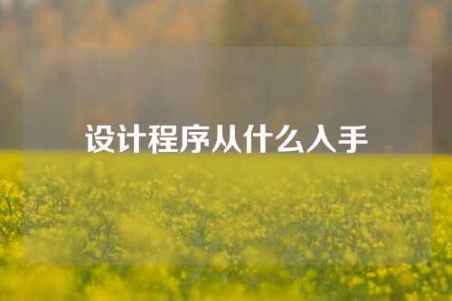 设计程序从什么入手
