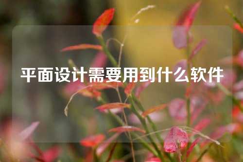 平面设计需要用到什么软件