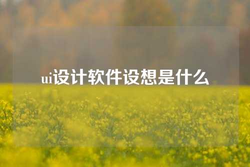 ui设计软件设想是什么
