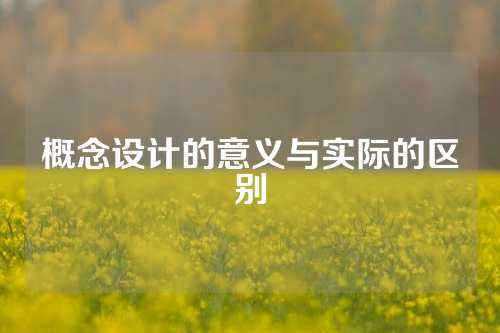 概念设计的意义与实际的区别