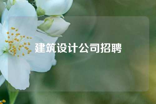 建筑设计公司招聘