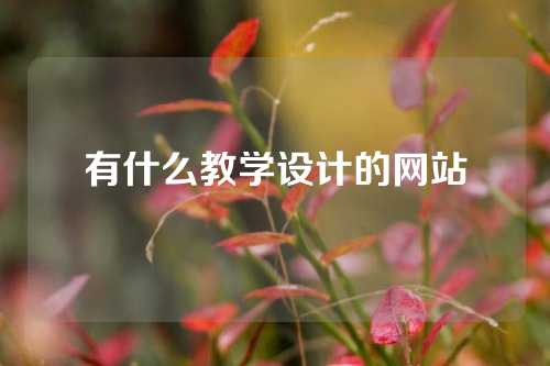 有什么教学设计的网站