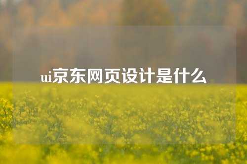 ui京东网页设计是什么