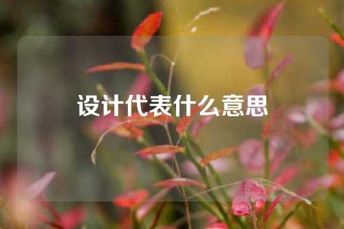 设计代表什么意思