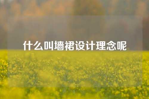 什么叫墙裙设计理念呢