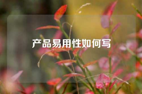产品易用性如何写