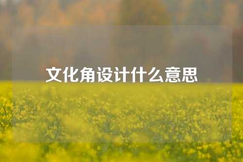 文化角设计什么意思