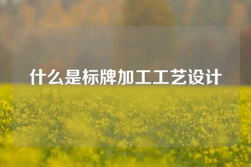 什么是标牌加工工艺设计