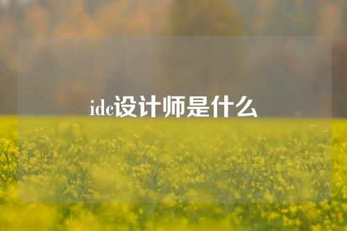 idc设计师是什么