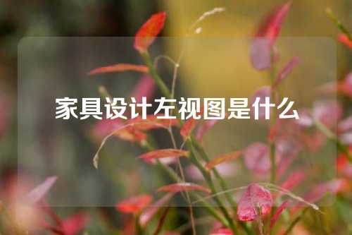 家具设计左视图是什么