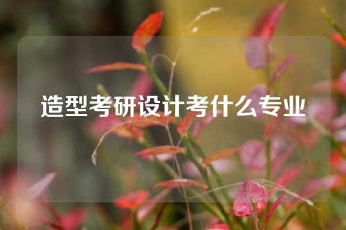 造型考研设计考什么专业