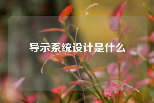 导示系统设计是什么