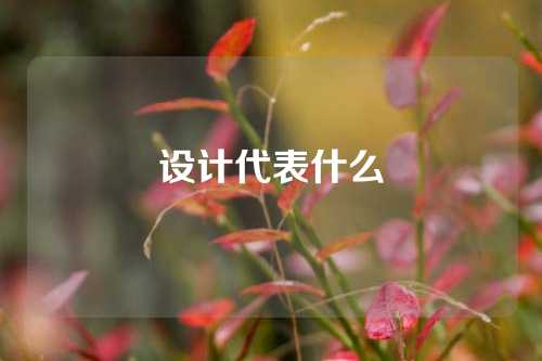 设计代表什么