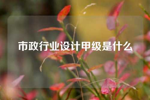 市政行业设计甲级是什么