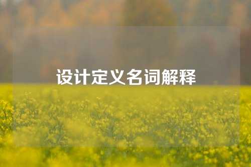 设计定义名词解释