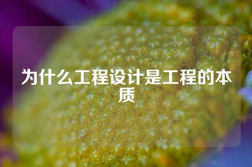 为什么工程设计是工程的本质