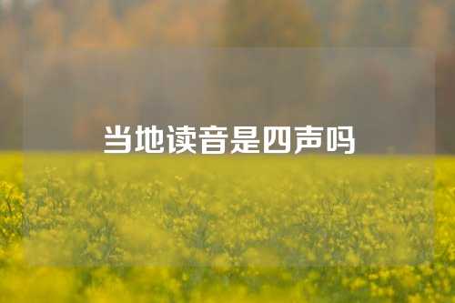 当地读音是四声吗