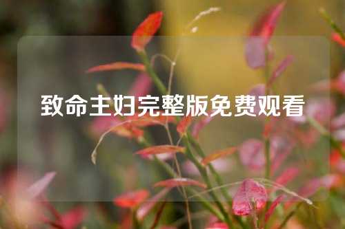 致命主妇完整版免费观看