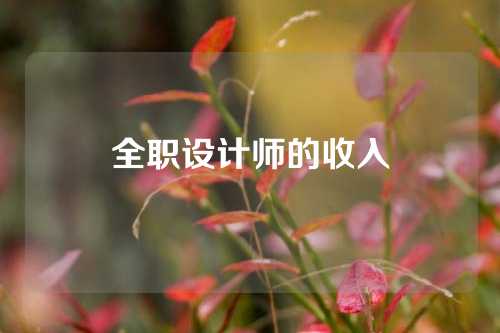 全职设计师的收入