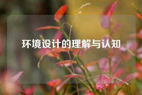 环境设计的理解与认知