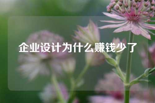 企业设计为什么赚钱少了