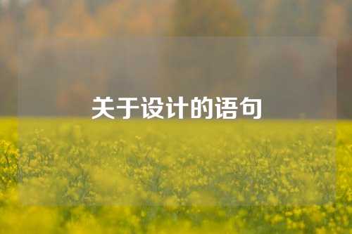 关于设计的语句