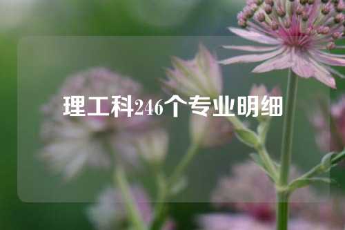 理工科246个专业明细
