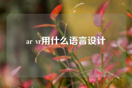 ar vr用什么语言设计