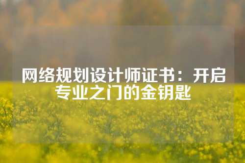 网络规划设计师证书：开启专业之门的金钥匙