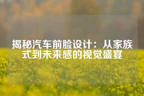 揭秘汽车前脸设计：从家族式到未来感的视觉盛宴