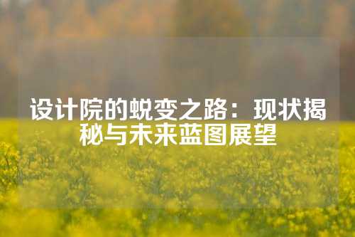 设计院的蜕变之路：现状揭秘与未来蓝图展望
