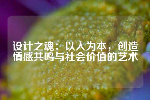 设计之魂：以人为本，创造情感共鸣与社会价值的艺术