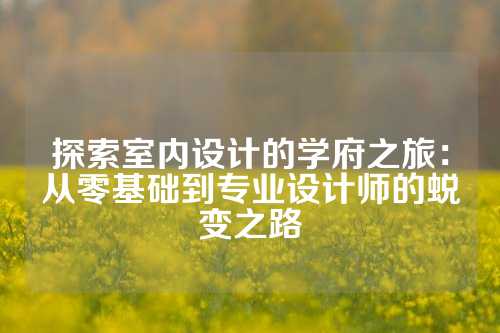 探索室内设计的学府之旅：从零基础到专业设计师的蜕变之路