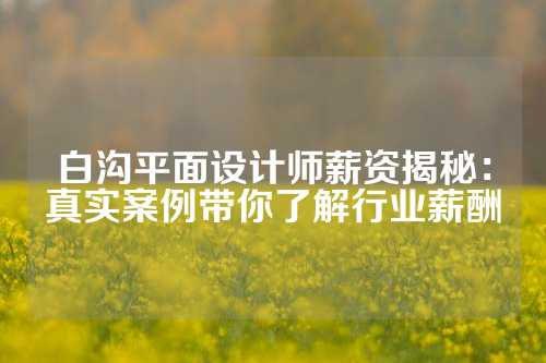 白沟平面设计师薪资揭秘：真实案例带你了解行业薪酬