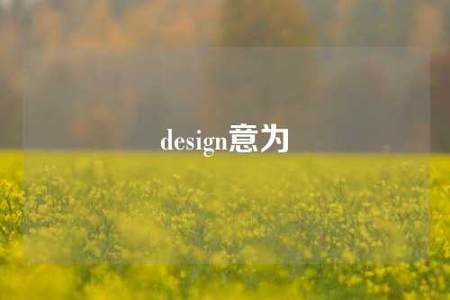 design意为
