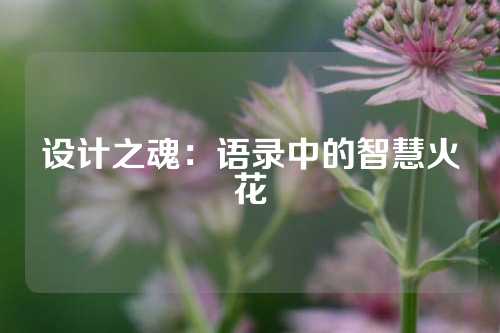 设计之魂：语录中的智慧火花