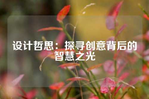 设计哲思：探寻创意背后的智慧之光