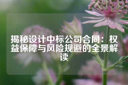揭秘设计中标公司合同：权益保障与风险规避的全景解读