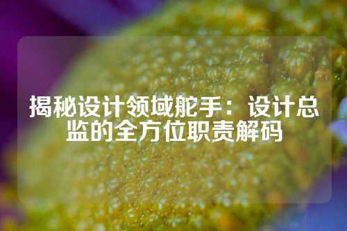 揭秘设计领域舵手：设计总监的全方位职责解码