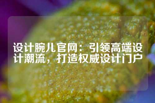 设计腕儿官网：引领高端设计潮流，打造权威设计门户