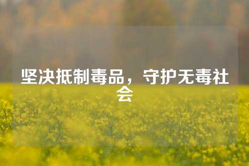 坚决抵制毒品，守护无毒社会