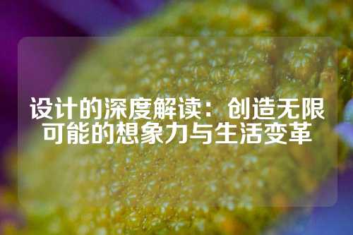 设计的深度解读：创造无限可能的想象力与生活变革