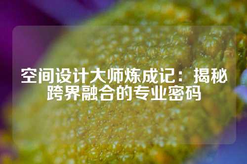 空间设计大师炼成记：揭秘跨界融合的专业密码